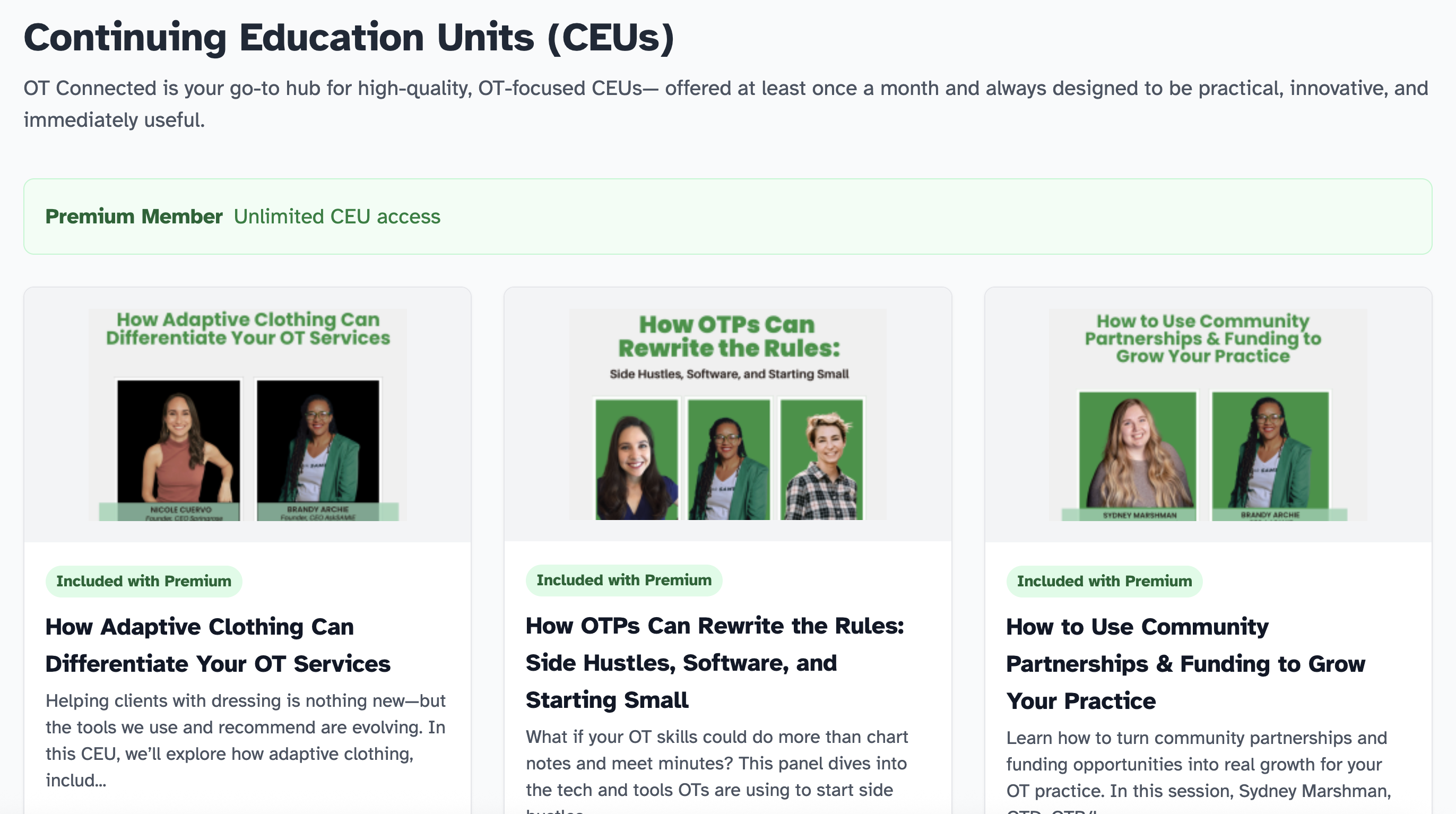 OT-Focused Continuing Education